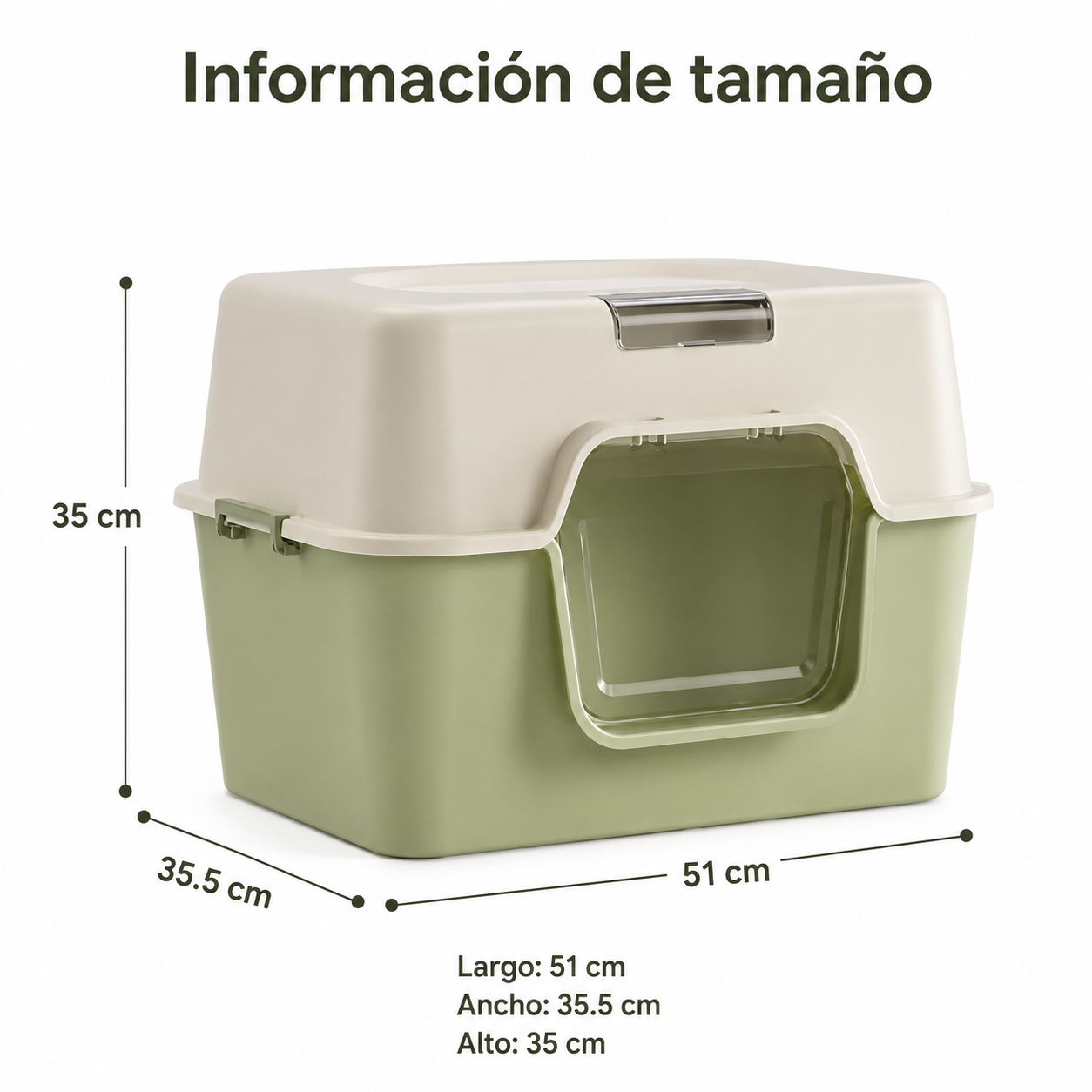 Arenera Cerrada para Gatos con Puerta y Tapa Superior 51 × 35.5 × 35 cm