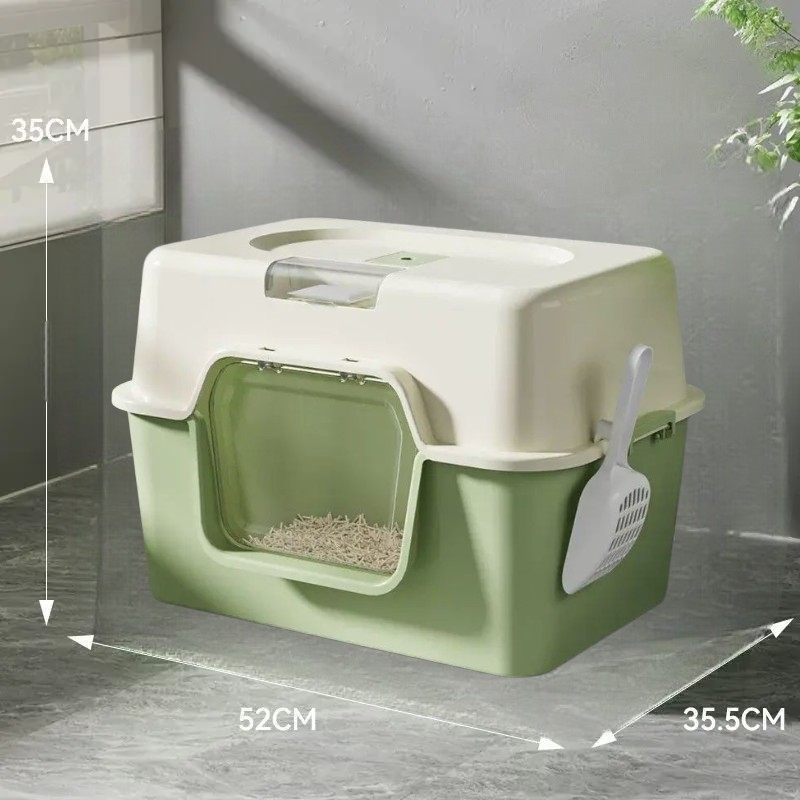 Arenera Cerrada para Gatos con Puerta y Tapa Superior 51 × 35.5 × 35 cm
