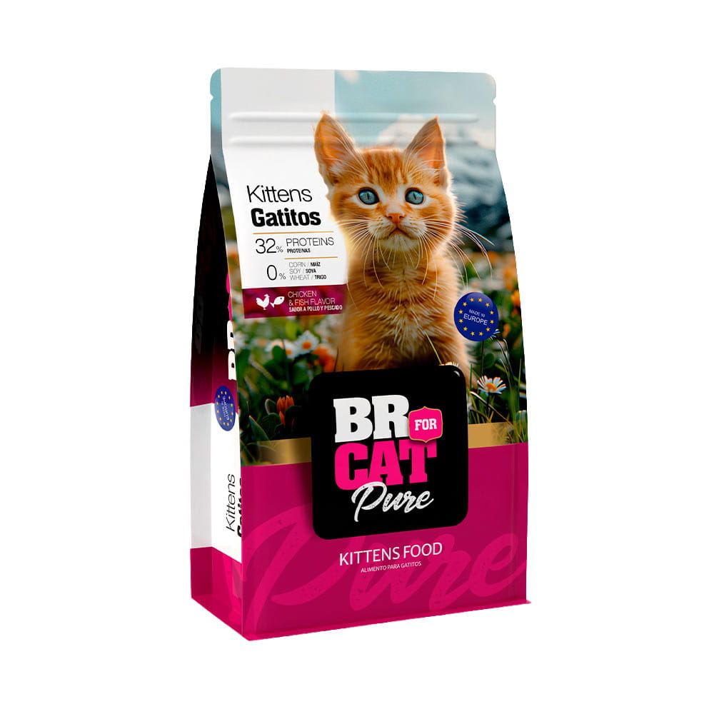 Alimento Seco para Gatitos BR For Cat Pure Pollo y Pescado 1 kg