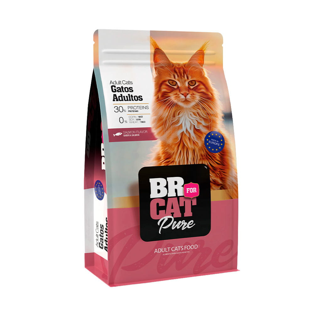 Alimento Seco para Gatos Adultos BR For Cat Pure Salmón 3 kg
