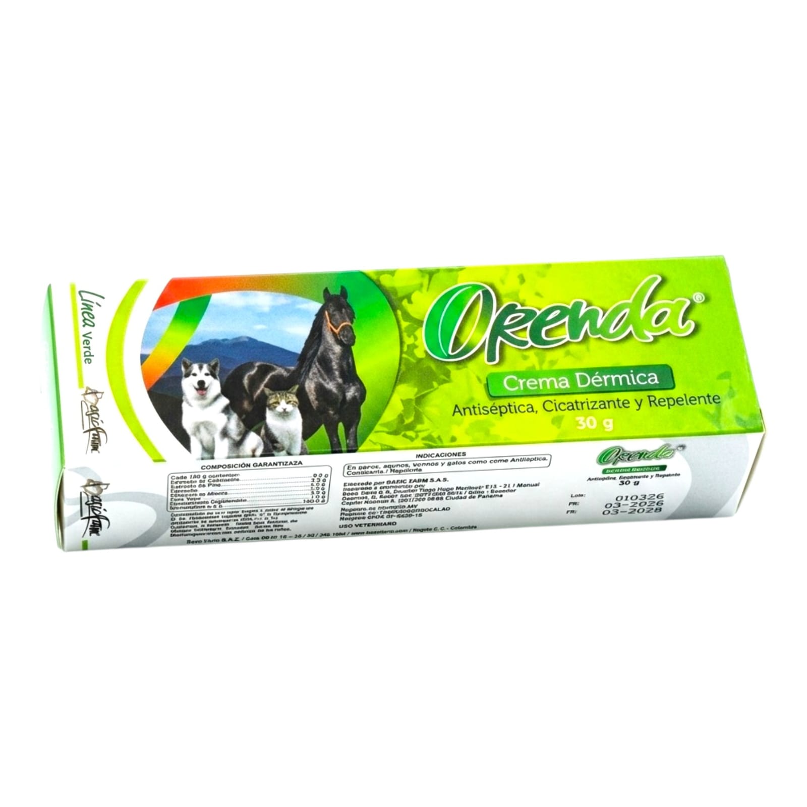 Crema Dérmica para Orenda Antiséptica Cicatrizante y Repelente 30 g