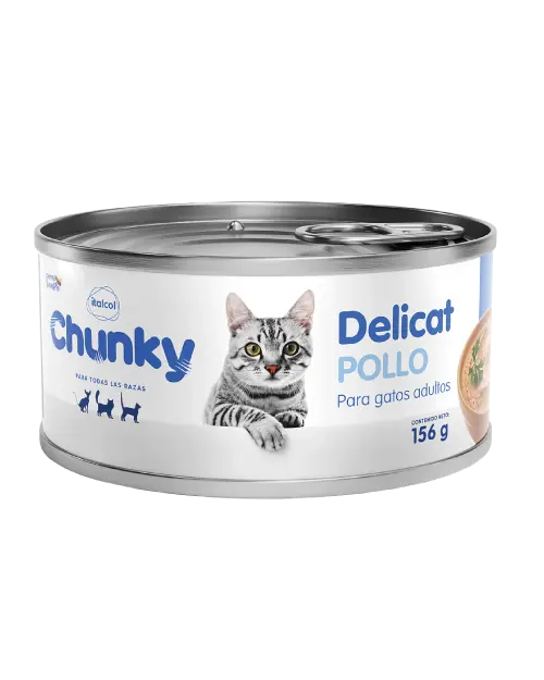 Alimento húmedo Chunky Delicat Pollo para Gatos Adultos 156 g