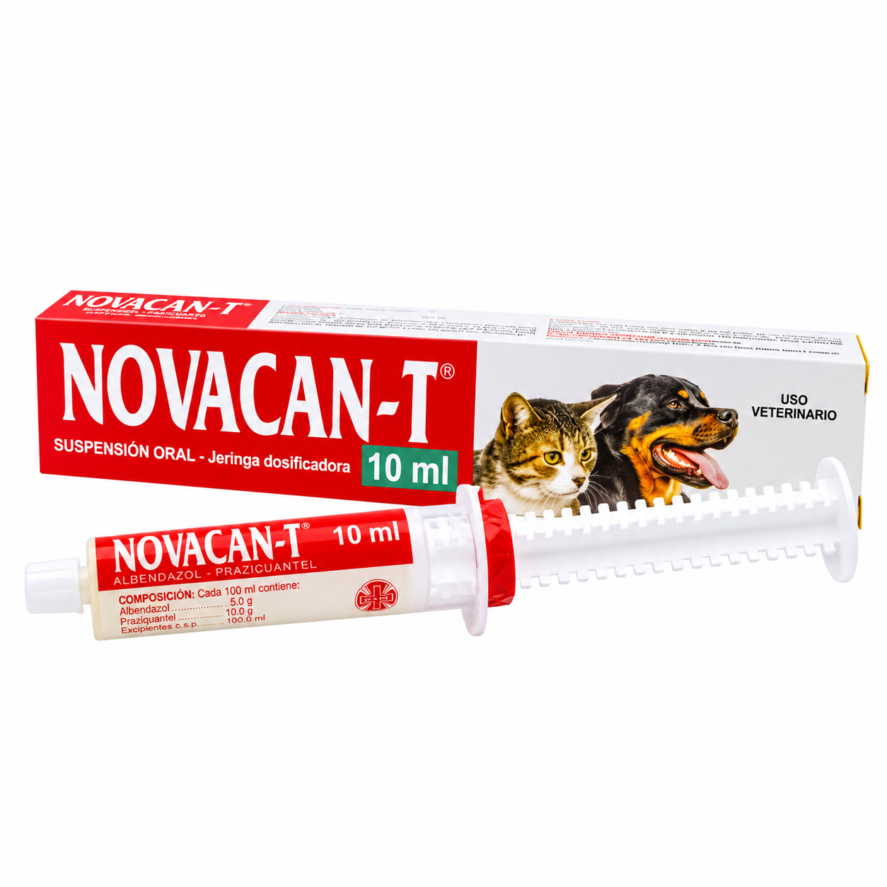 Antiparasitario para Perros y Gatos Novacan-T Suspensión Oral 10 mL