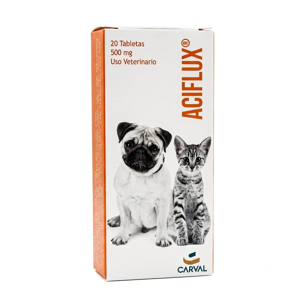 Protector Gástrico para Perros y Gatos Aciflux 500 mg Blíster x 10 Tabletas