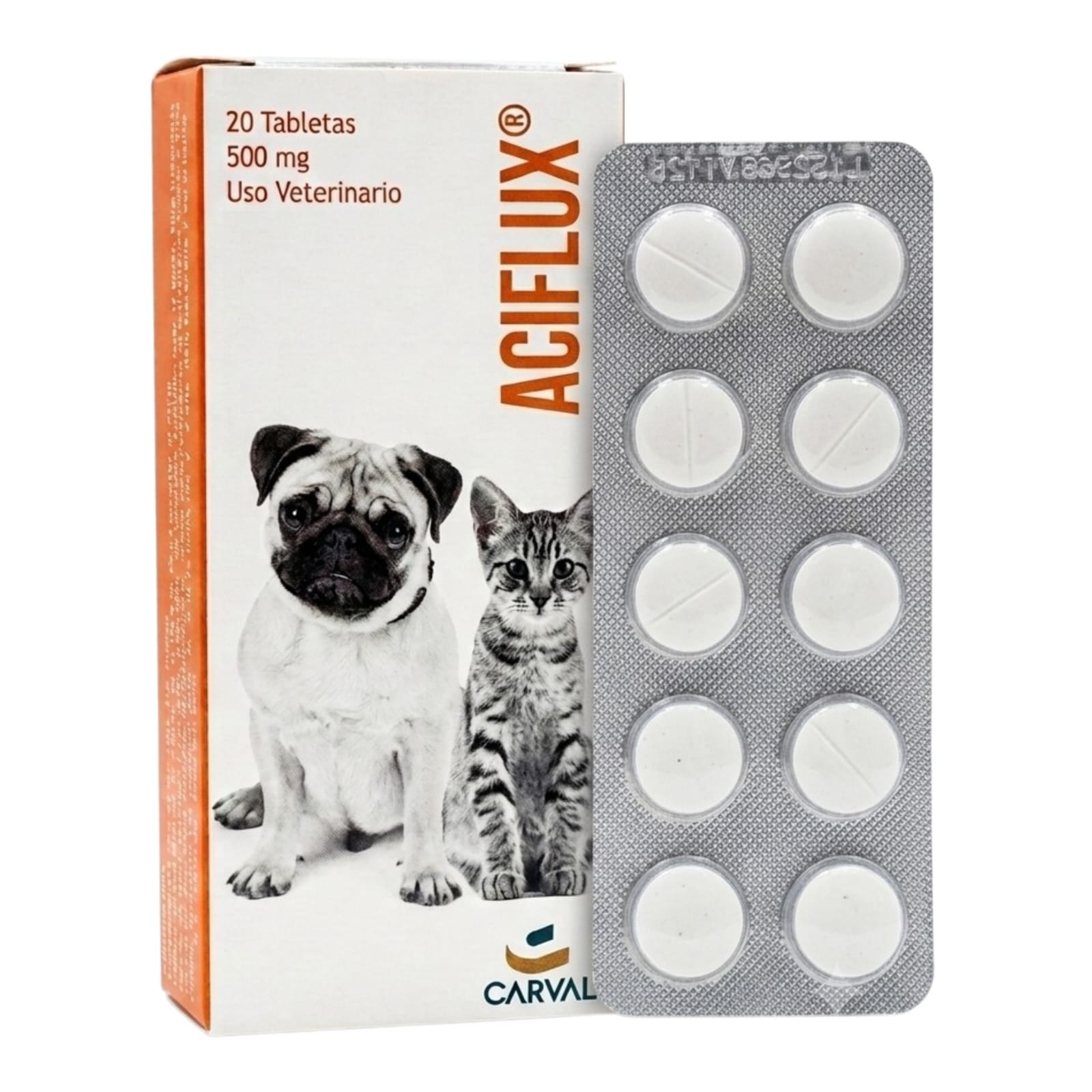 Protector Gástrico para Perros y Gatos Aciflux 500 mg Blíster x 10 Tabletas