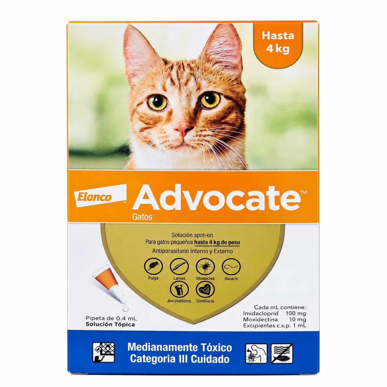 Antiparasitario Interno y Externo para Gatos Advocate hasta 4 kg 0,4 mL