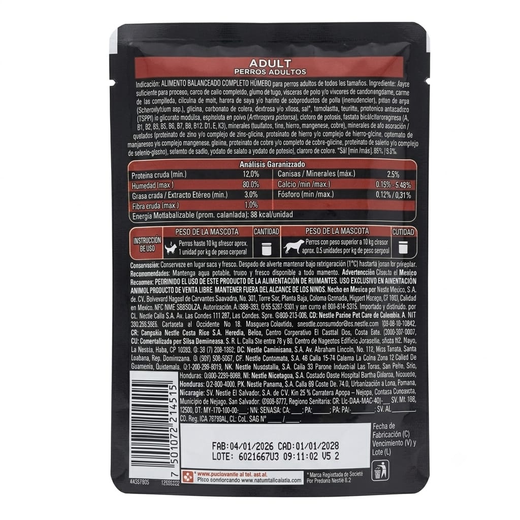 Alimento Húmedo para Perros Adultos Pro Plan con Carne en Salsa 85 g