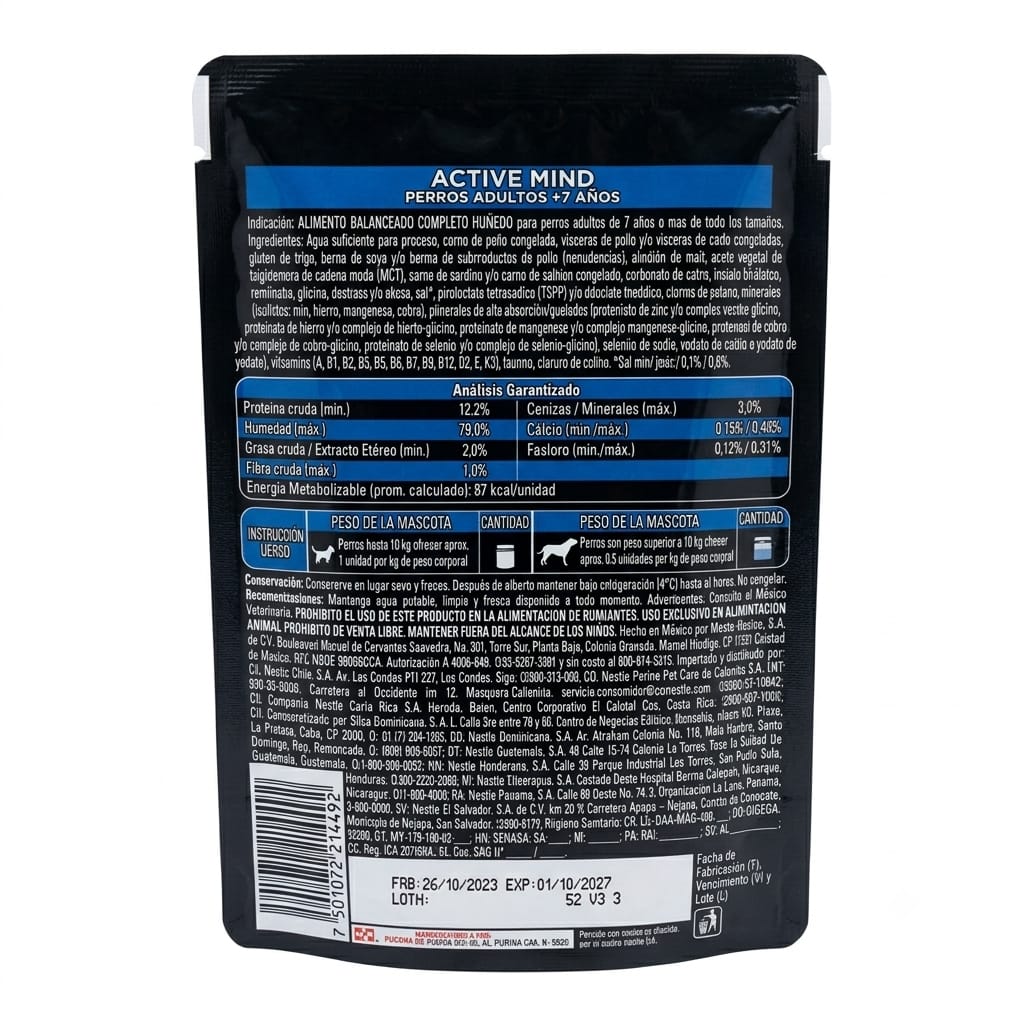 Alimento Húmedo para Perros Pro Plan Active Mind 7+ con Pollo en Salsa 85 g