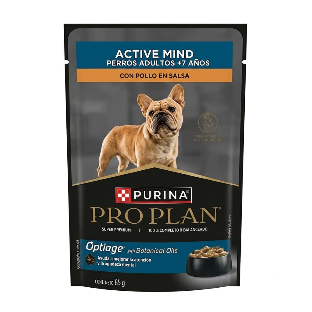 Alimento Húmedo para Perros Pro Plan Active Mind 7+ con Pollo en Salsa 85 g