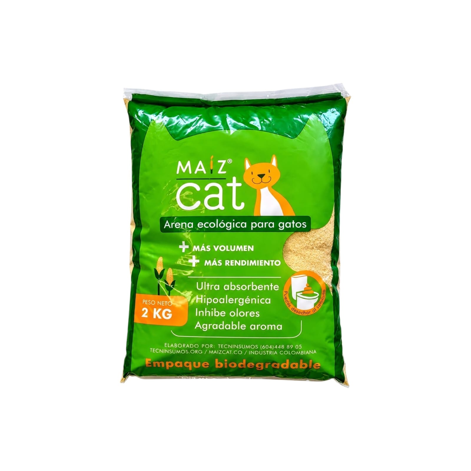 Arena Sanitaria para Gatos Maíz Cat 2 kg