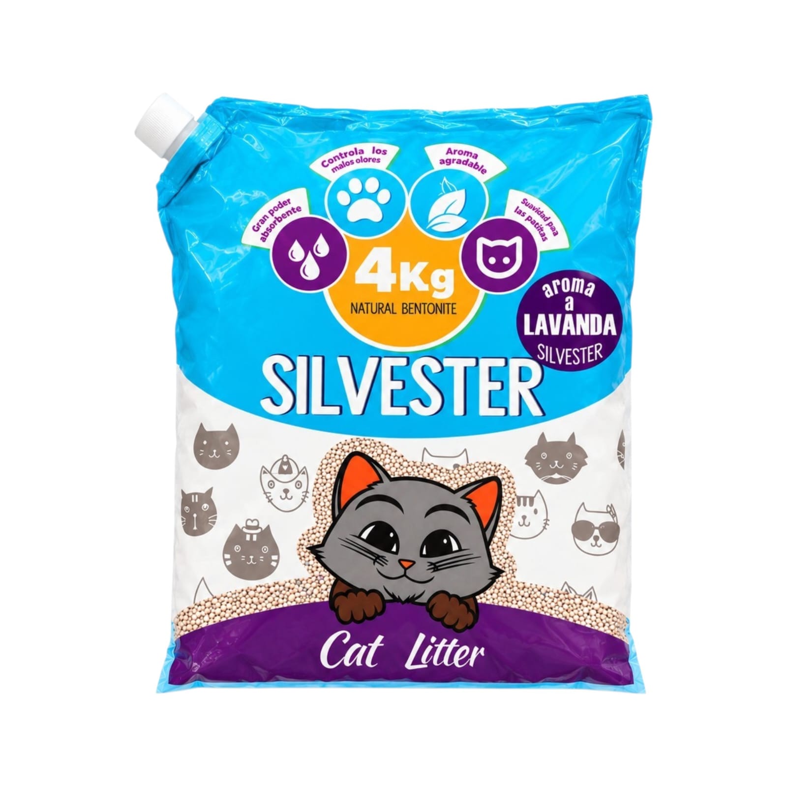 Arena Sanitaria para Gatos Silvester Bentonita 4 kg