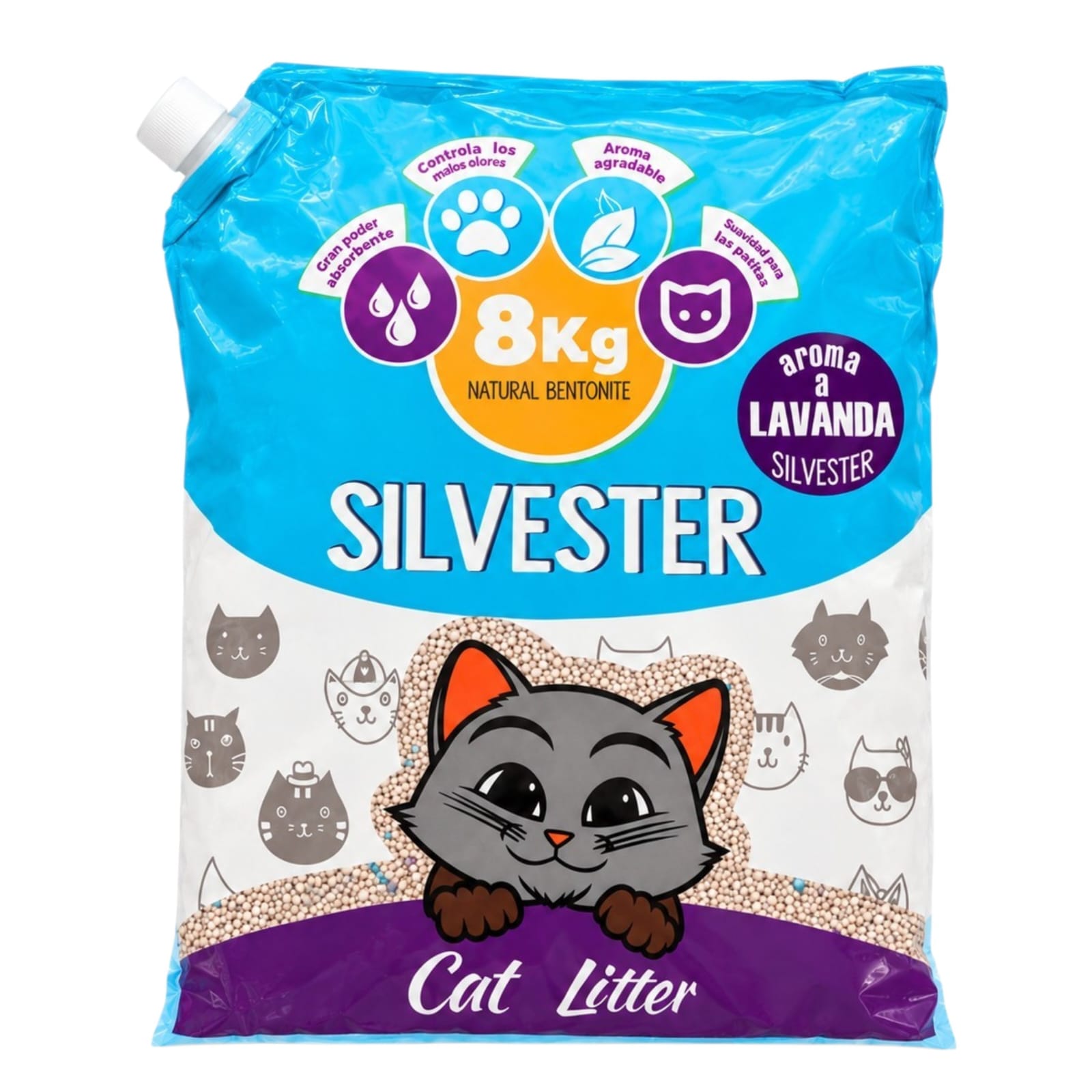 Arena Sanitaria para Gatos Silvester Bentonita 8 kg