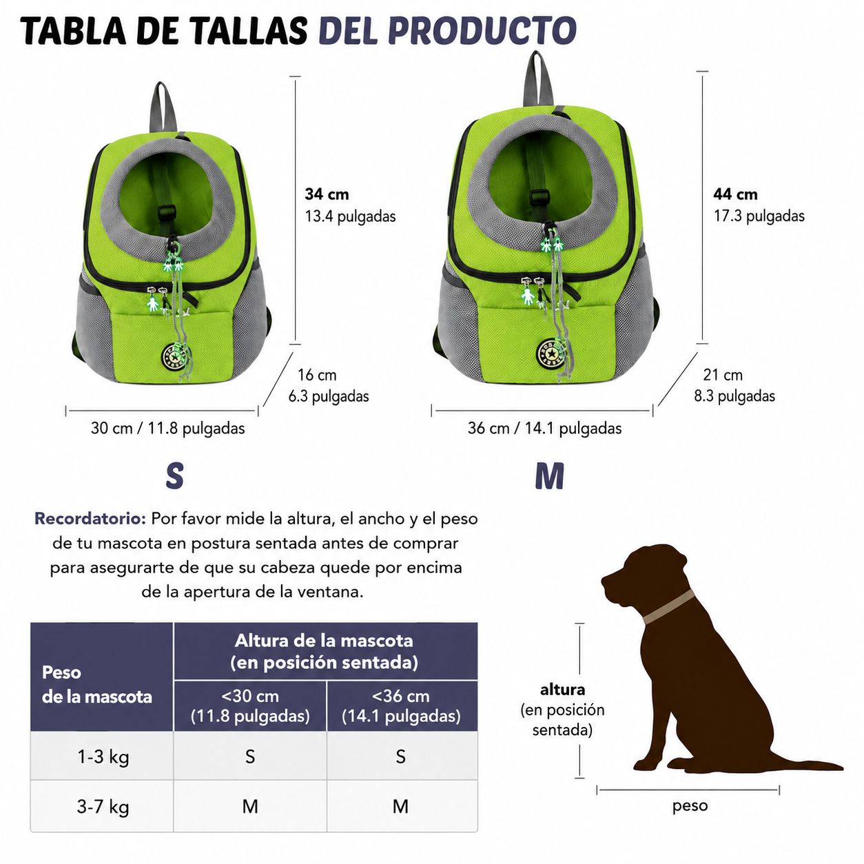 Bolso Transportador para Perros y Gatos Talla M