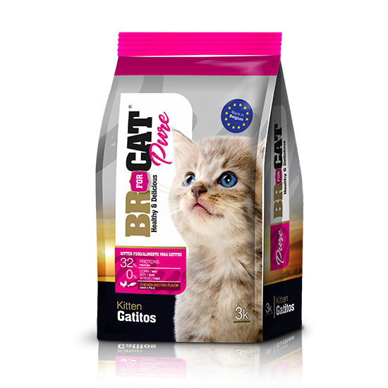 Alimento Seco para Gatitos BR For Cat Pure Pollo y Pescado 3 kg