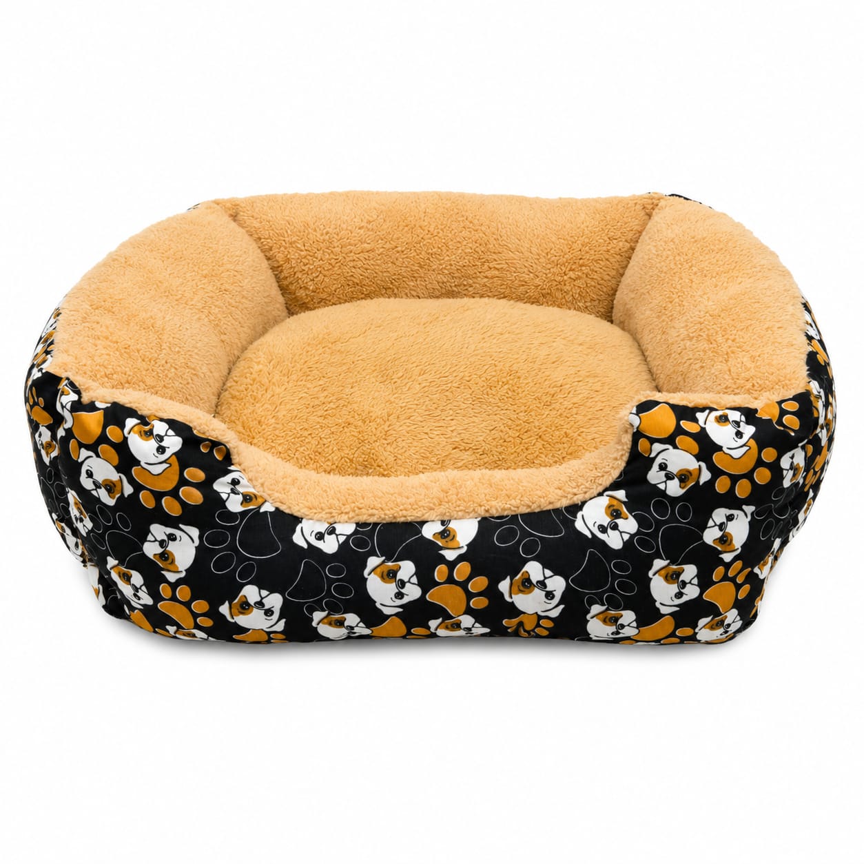 Cama Acolchada para Perros y Gatos con Bordes Elevados Mediana
