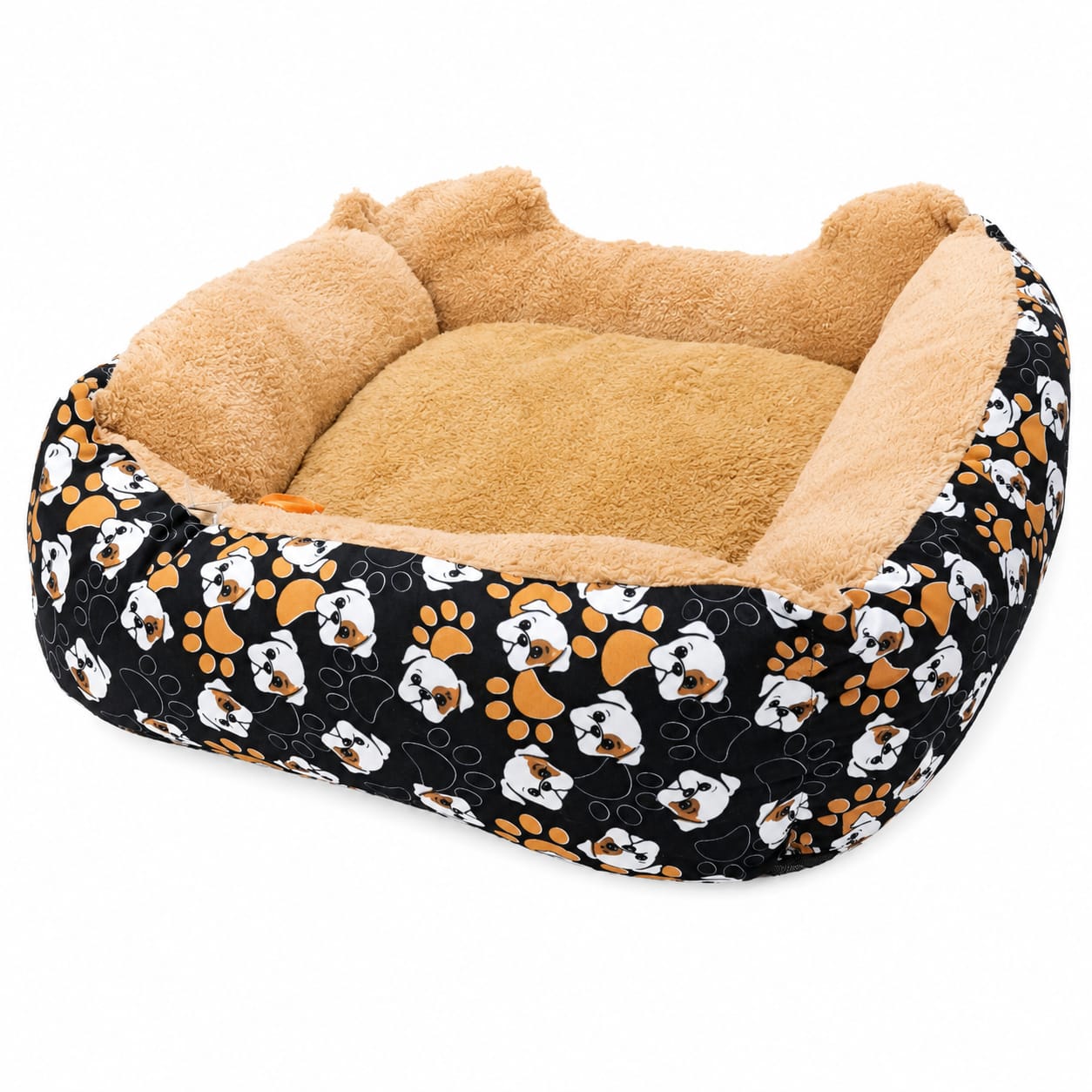 Cama Acolchada para Perros y Gatos con Bordes Elevados Mediana