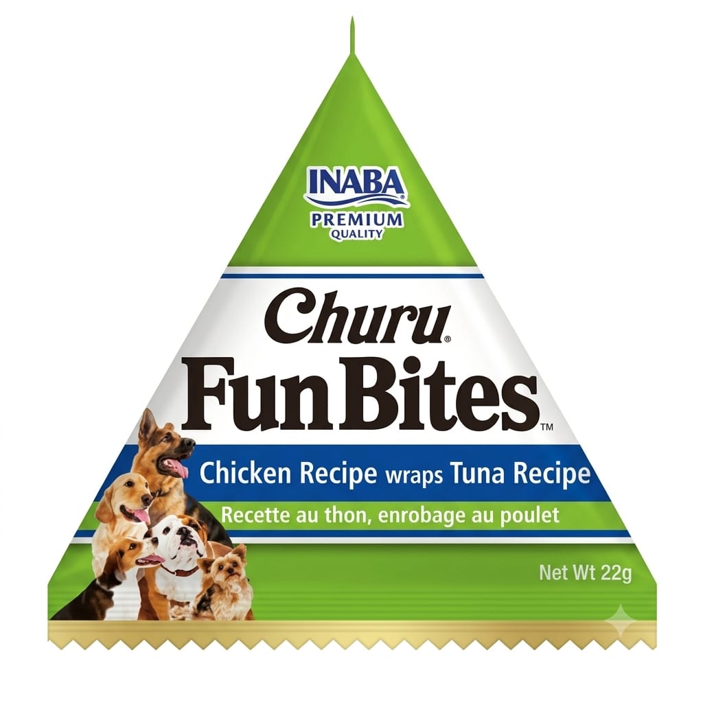 Snack para Perros Churu Fun Bites Pollo con Atún y Pollo con Queso 22 g