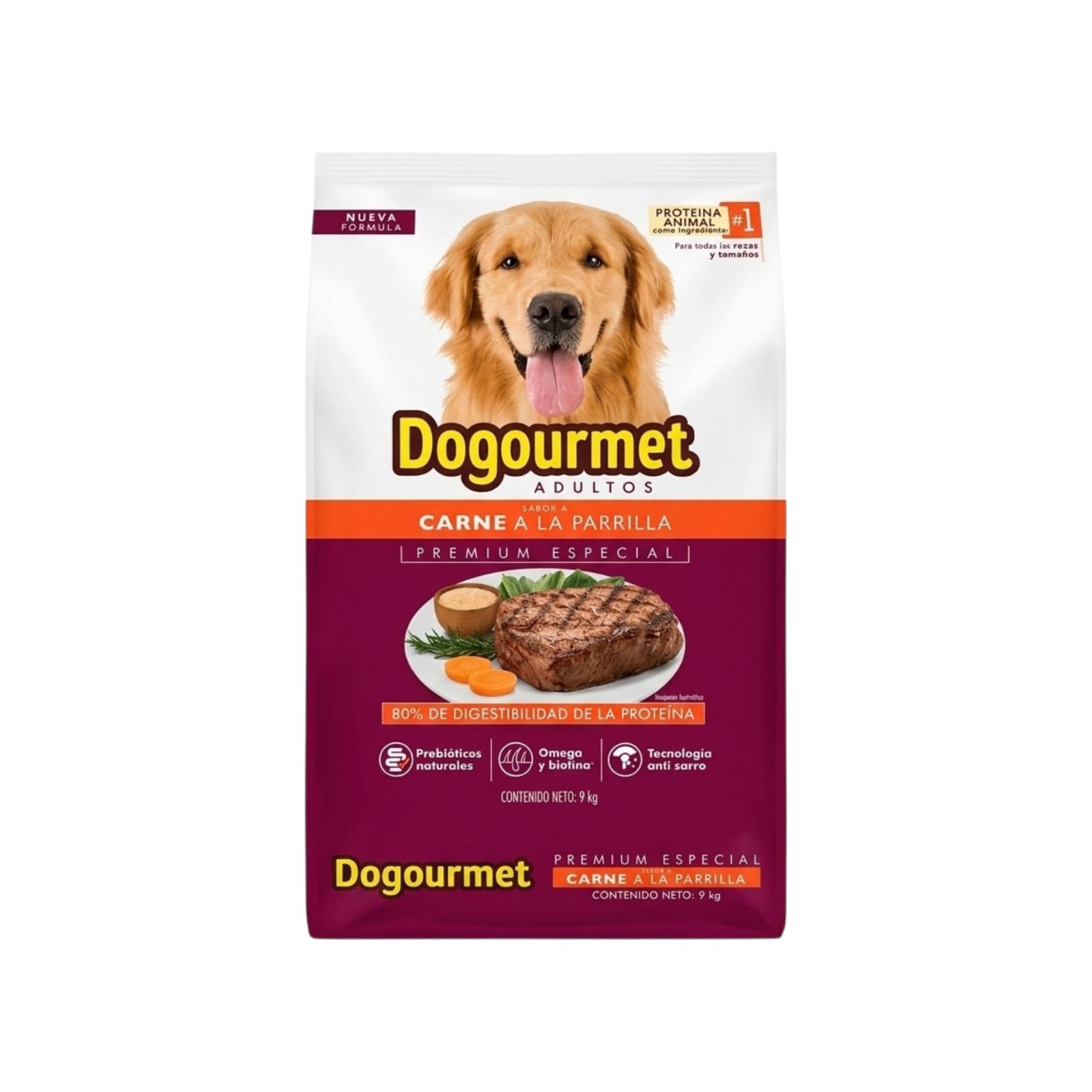 Alimento Seco para Perros Adultos Dogourmet Carne a la Parrilla con Cereales y Vegetales 9 kg