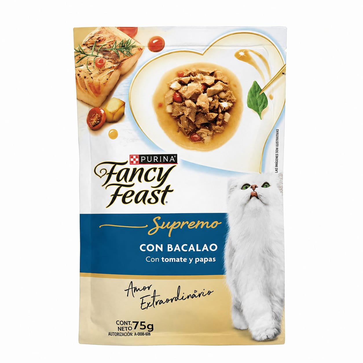 Fancy Feast Supremo con Bacalao con Tomate y Papas Alimento Húmedo para Gatos Adultos 75 g