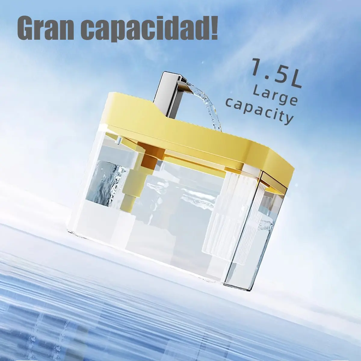 Fuente de Agua para Perros y Gatos con Canilla, Filtro y Alimentación USB