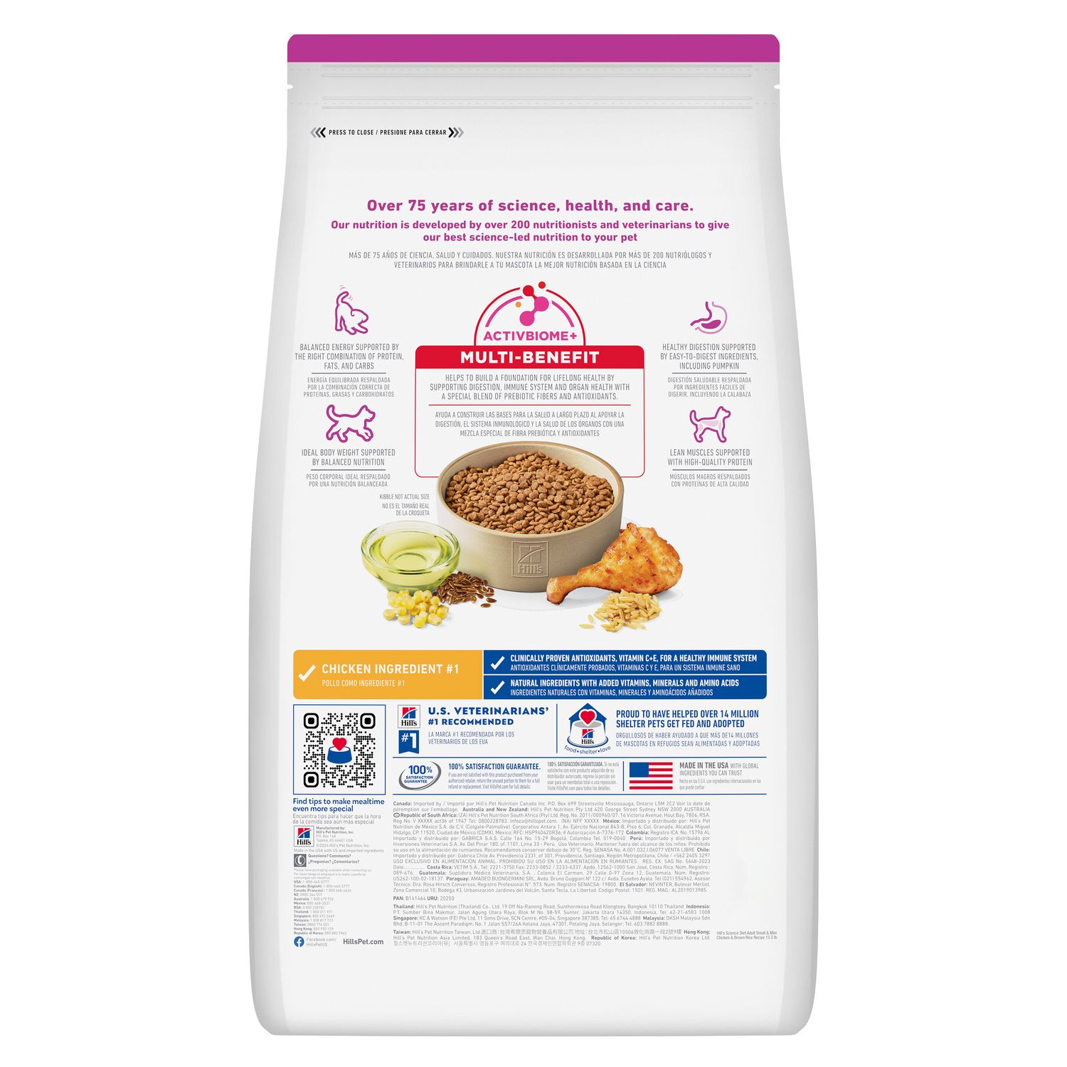 Alimento Seco para Perros Hills Science Diet Adult Small & Mini Sabor Pollo y Arroz Integral 2.04 Kg