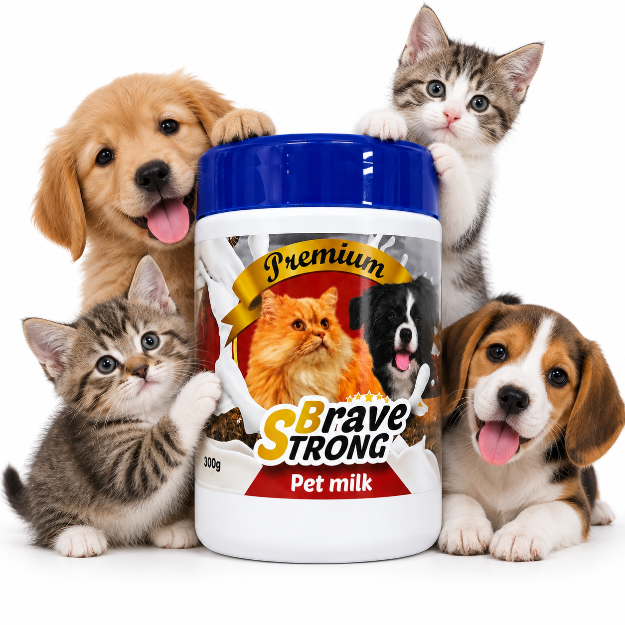 Leche Lactoreemplazador Brave Strong Pet Milk 300 Gr