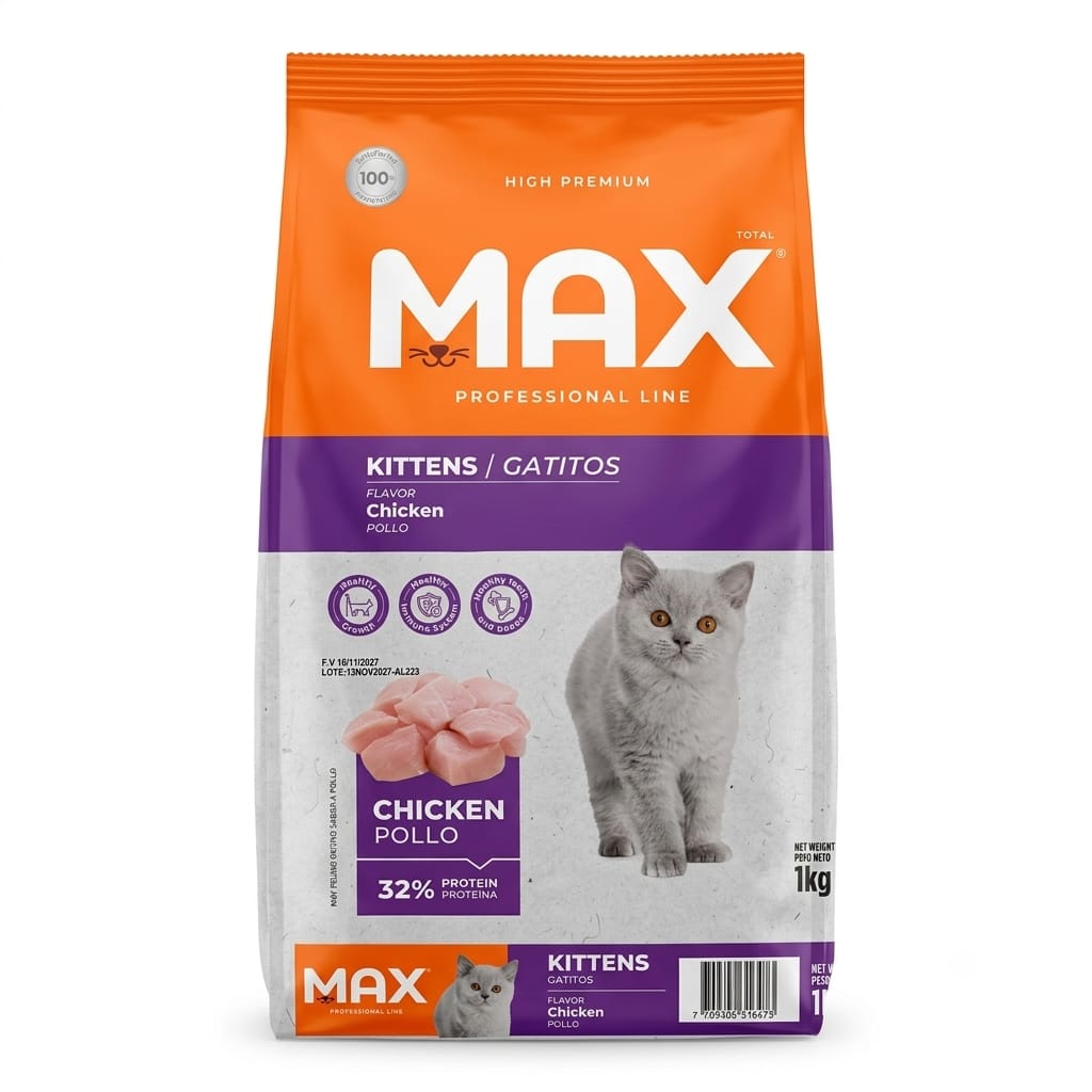 Alimento Seco para Gatitos Max Cat Professional Line Kittens con Pollo 1 kg