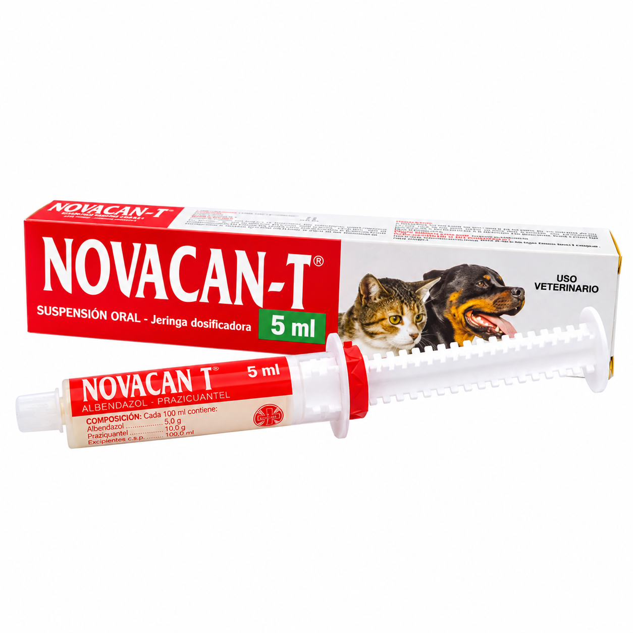 Antiparasitario para Perros y Gatos Novacan-T Suspensión Oral 5 mL