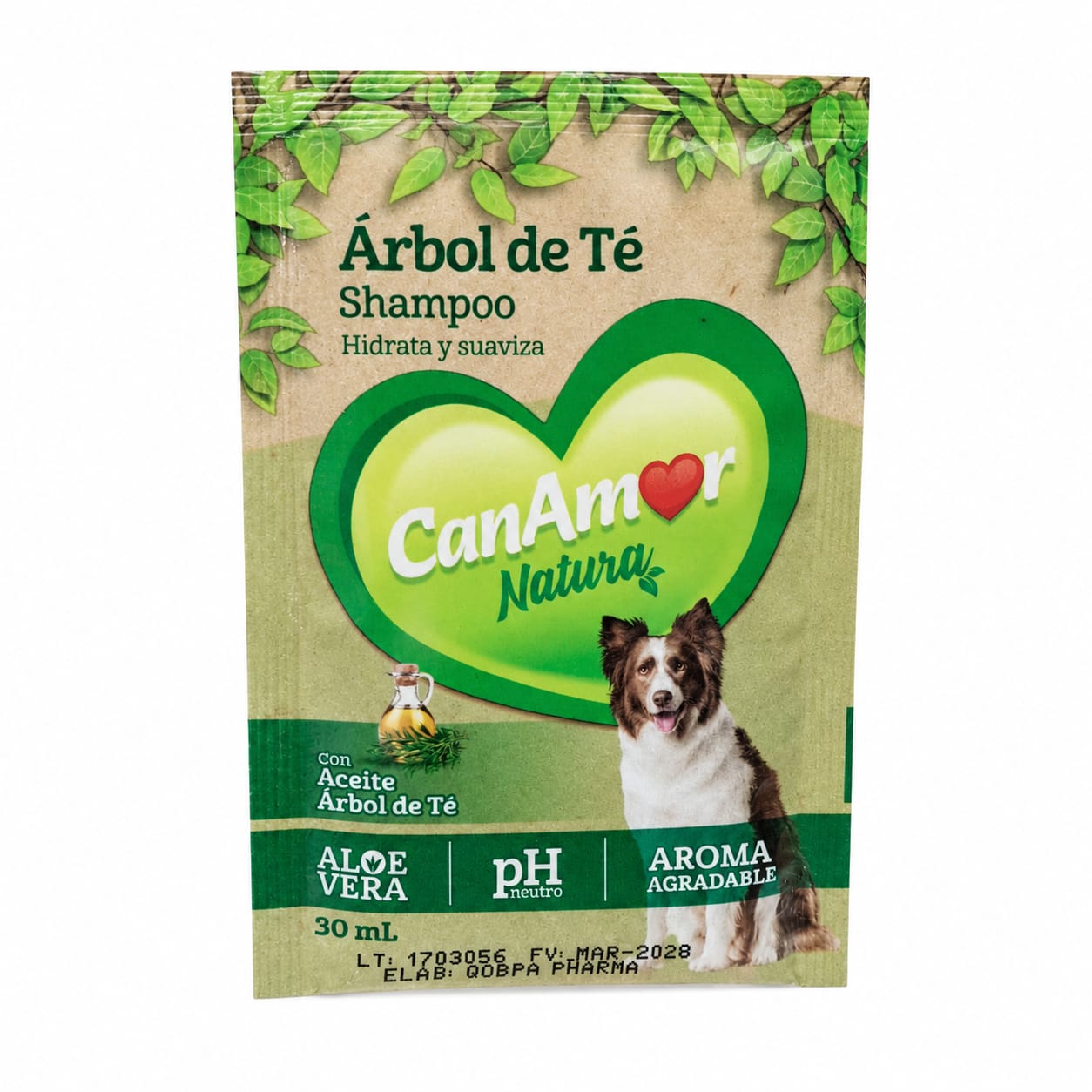 Shampoo Árbol de Té CanAmor Natura para Perros y Gatos 30 mL