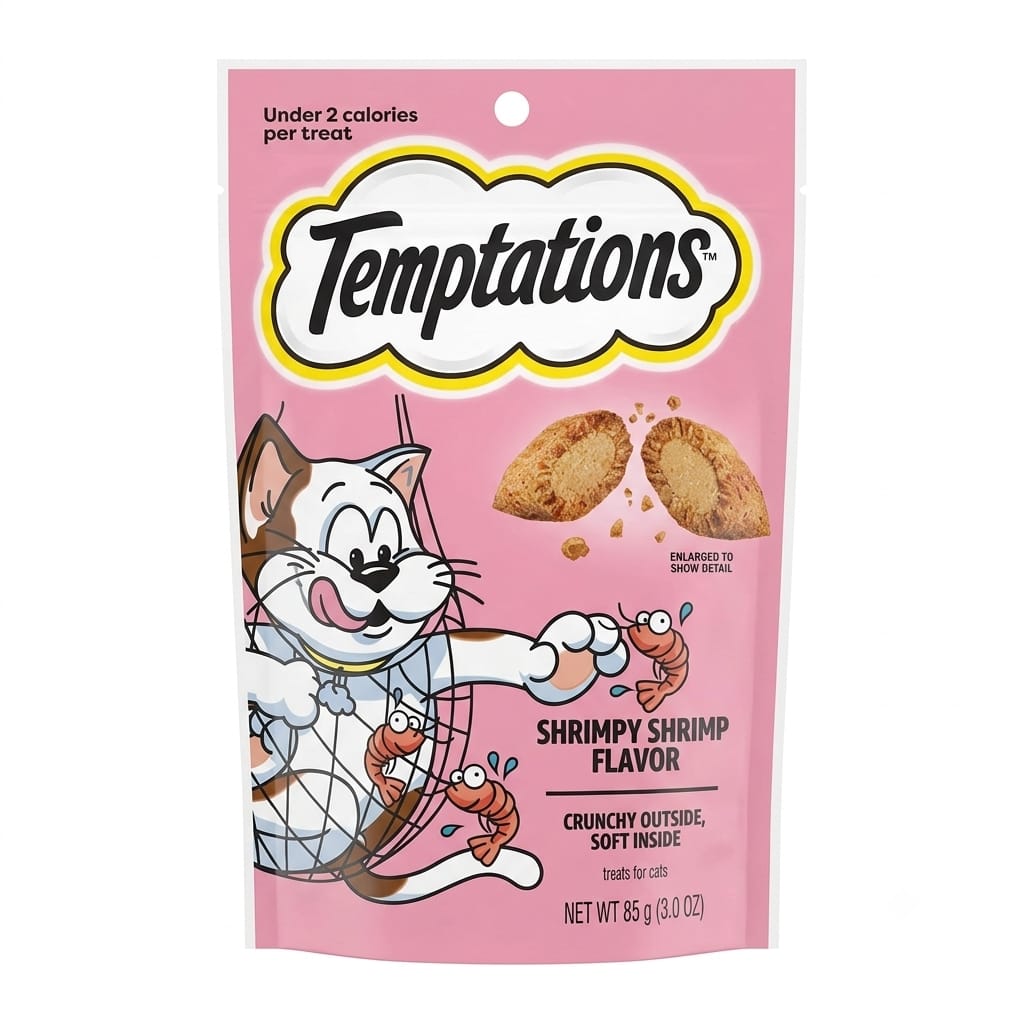 Galletas Premios para Gatos Temptations Shrimpy Shrimp Sabor a Camarón 85 g (3.0 oz)