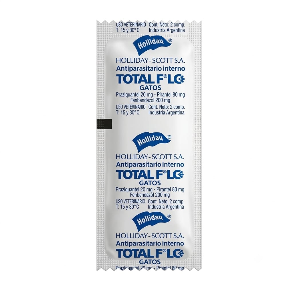 Antiparasitario Interno para Gatos Total F LC Holliday Blíster x 2 Tabletas